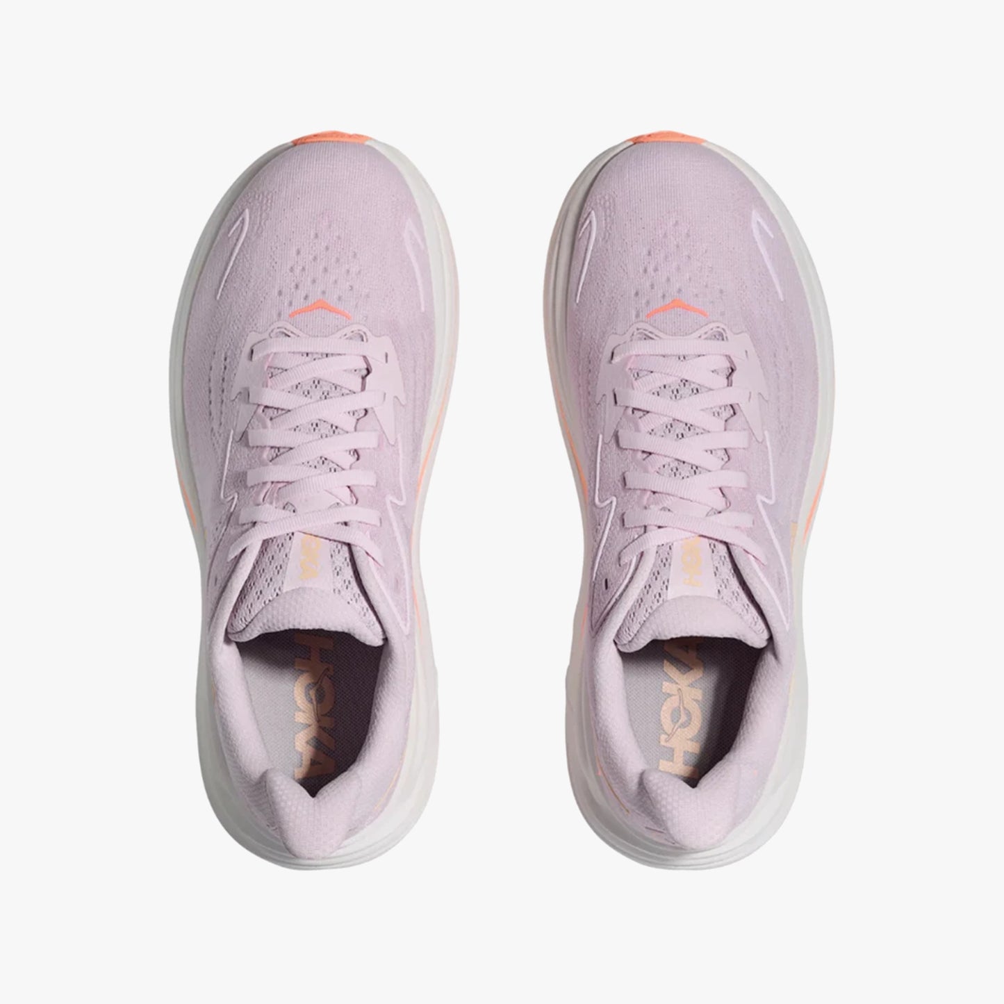 HOKA WOMENS CLIFTON 10 ROAD RUNNINGLILAC CREAM / TANGERINE GLOW - Sole Therapy