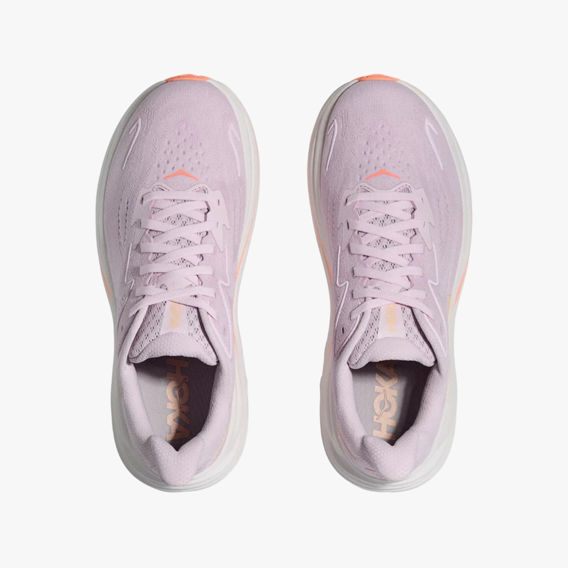 HOKA WOMENS CLIFTON 10 ROAD RUNNINGLILAC CREAM / TANGERINE GLOW - Sole Therapy