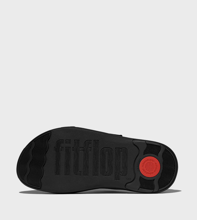 FITFLOP  GO MENS ADJUSTABLE TWO-BAR SLIDES ALL BLACK