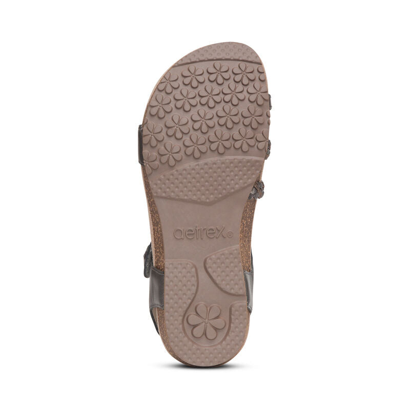 Jillian Braided Quarter Strap Sandal Gun Metal - Sole Therapy