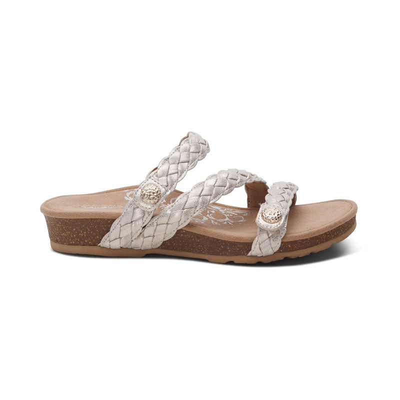 Josie Braided Slide Champagne - Sole Therapy