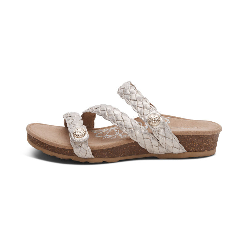 Josie Braided Slide Champagne - Sole Therapy