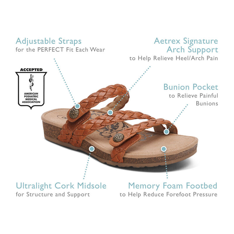 Josie Braided Slide Champagne - Sole Therapy