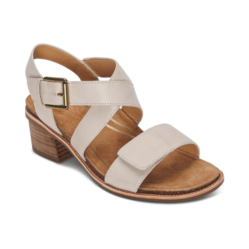 Kristin Arch Support Block Heel Ivory - Sole Therapy