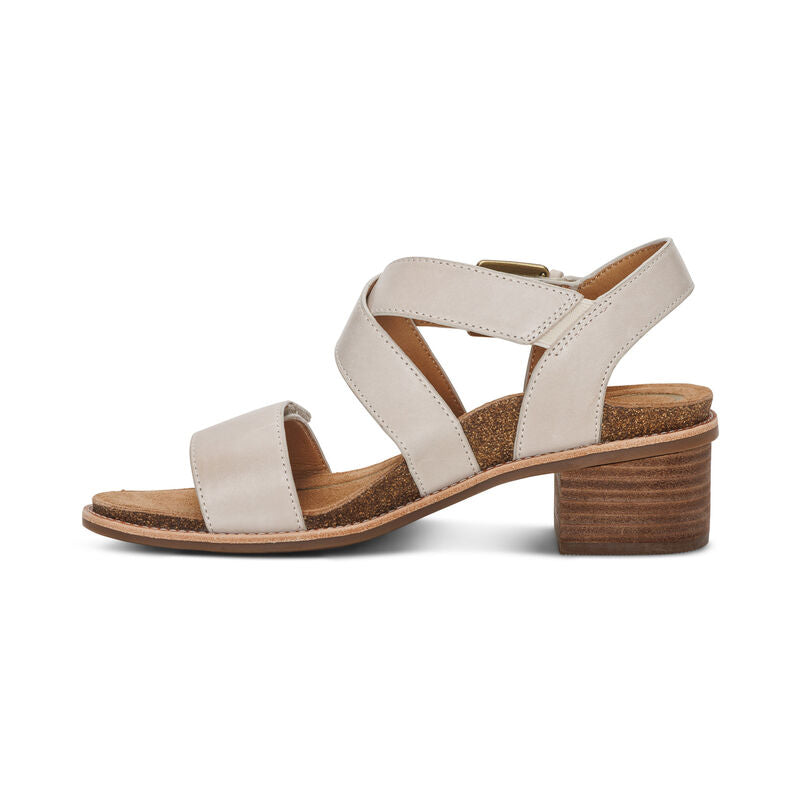 Kristin Arch Support Block Heel Ivory - Sole Therapy