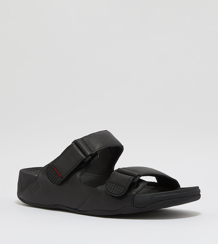 FITFLOP MENS GOGH MOC SLIDES SANDALS BLACK