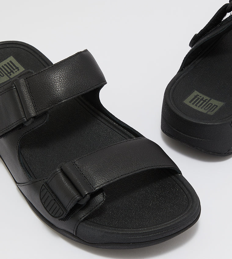 FITFLOP MENS GOGH MOC SLIDES SANDALS BLACK