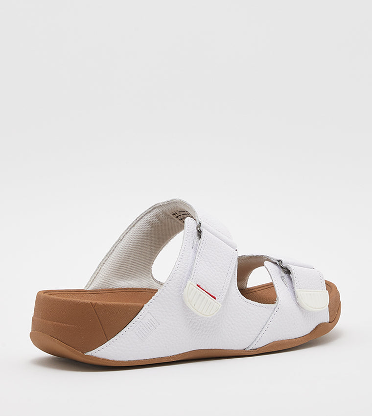 FITFLOP MENS GOGH MOC SLIDES SANDALS WHITE