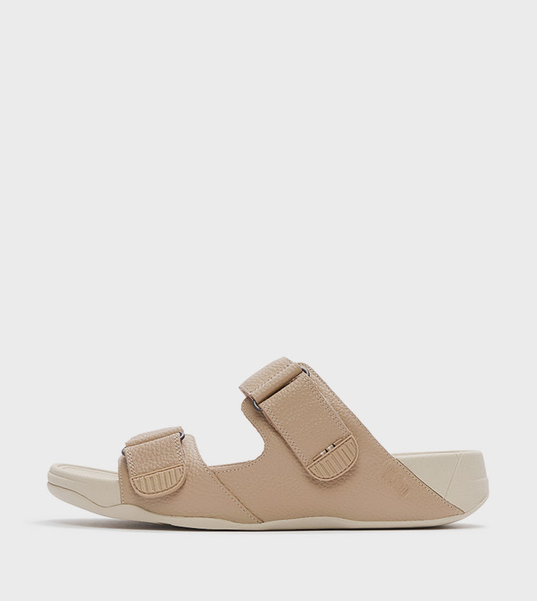 FITFLOP MENS GOGH MOC SLIDES SANDALS FADED SAND