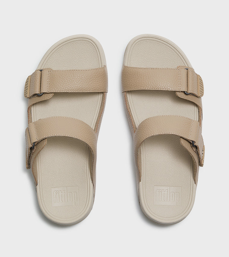 FITFLOP MENS GOGH MOC SLIDES SANDALS FADED SAND