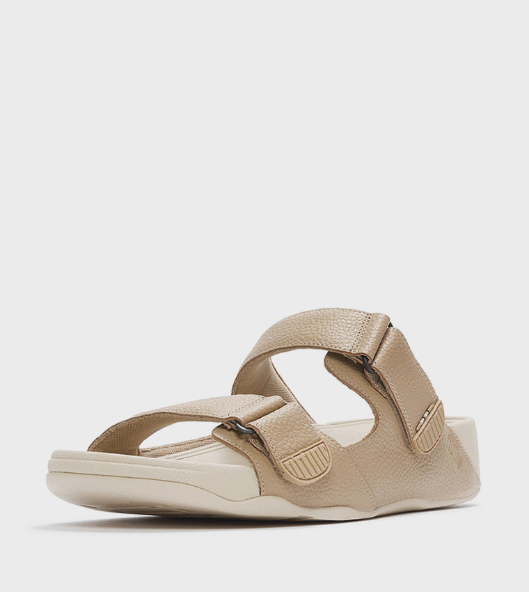 FITFLOP MENS GOGH MOC SLIDES SANDALS FADED SAND