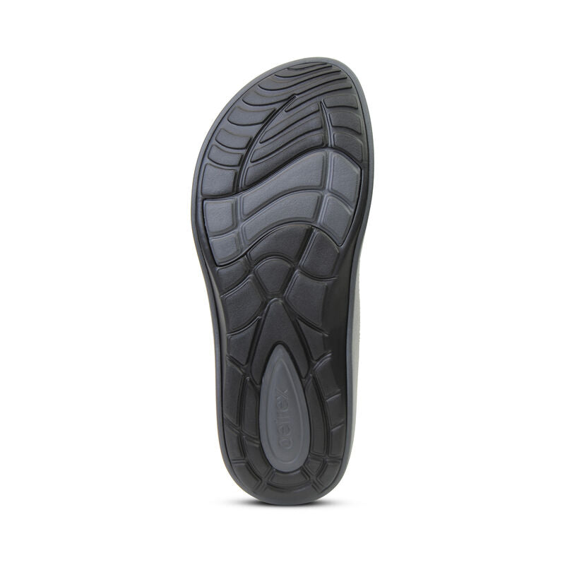 Aetrex Maui Orthotic Flips Men Charcoal