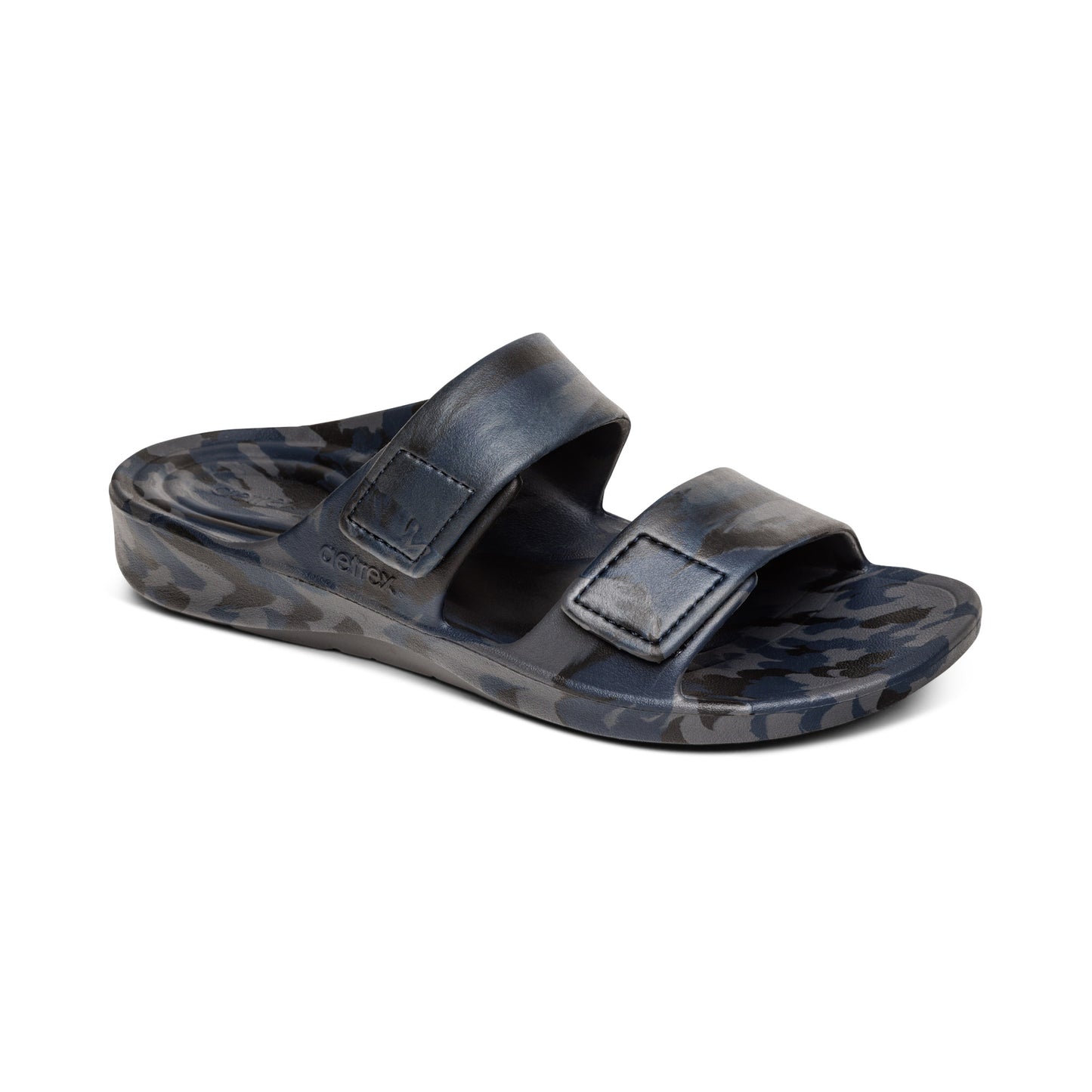 Aetrex Milos Orthotics Slides Men Navy Camo