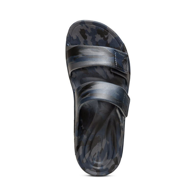 Aetrex Milos Orthotics Slides Men Navy Camo