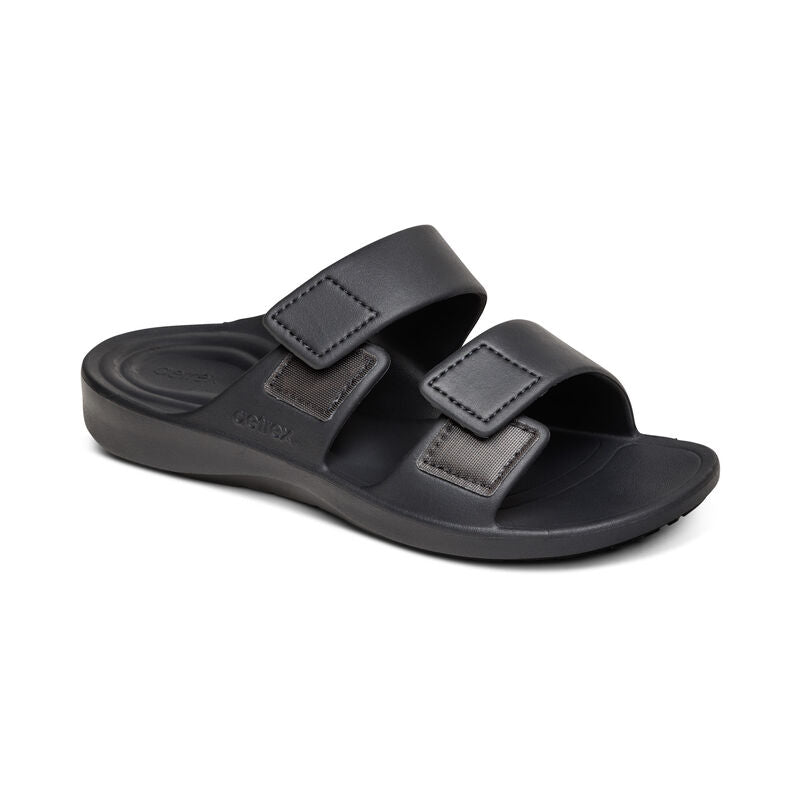 Aetrex Milos Orthotic Slides Men Charcoal