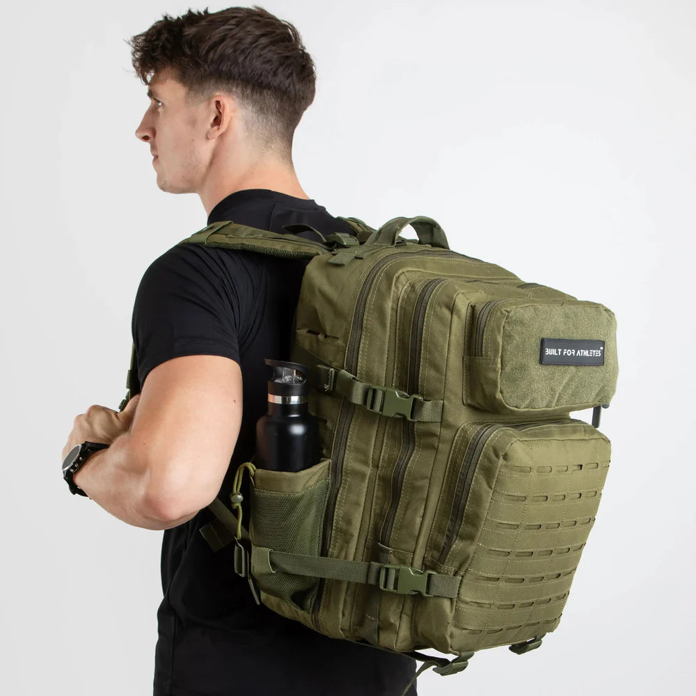 LARGE GYM BACKPACK BUILT FOR ATHLETES ARMY GREEN - Sole Therapy