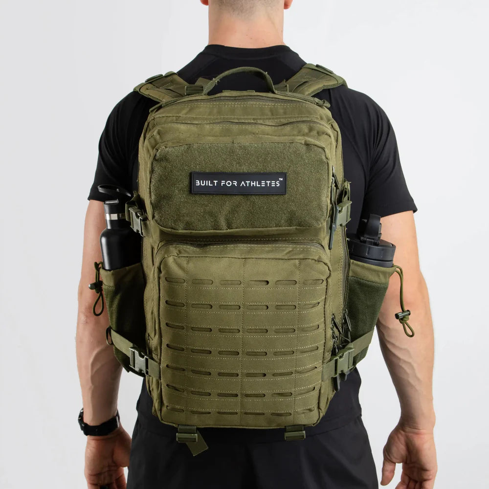 LARGE GYM BACKPACK BUILT FOR ATHLETES ARMY GREEN - Sole Therapy
