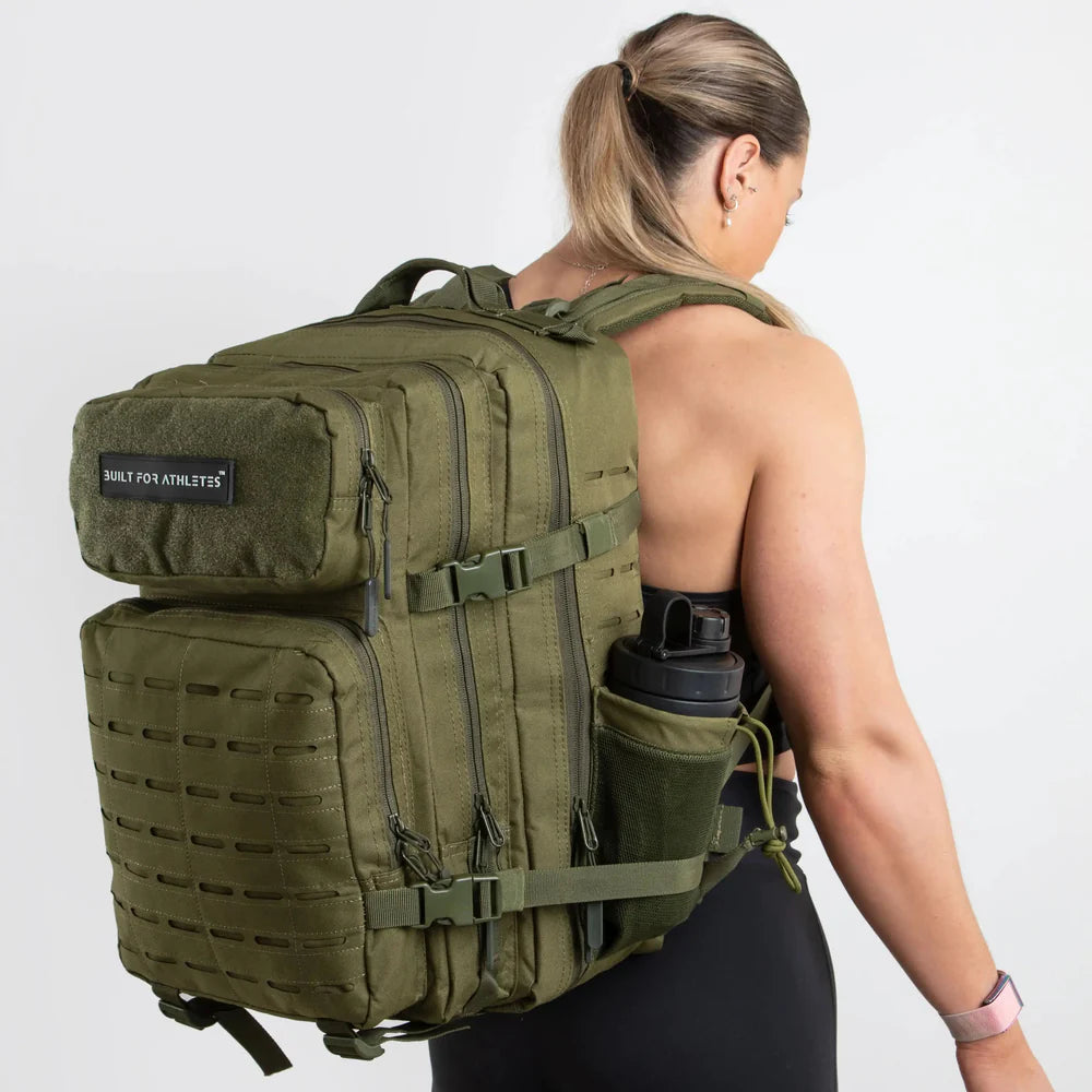 LARGE GYM BACKPACK BUILT FOR ATHLETES ARMY GREEN - Sole Therapy