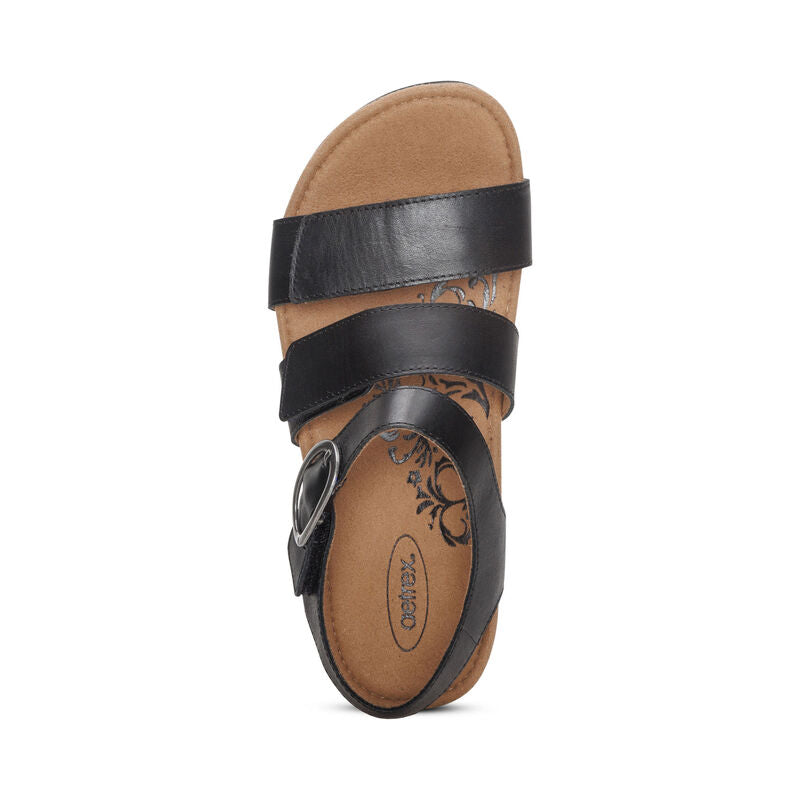 Lilly Adjustable Strap Women Sandals Black - Sole Therapy