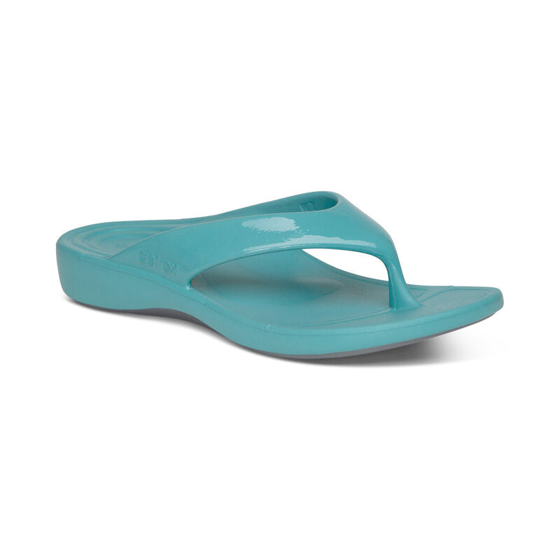 Maui Orthotic Flips Women - Glossy Aqua - Sole Therapy