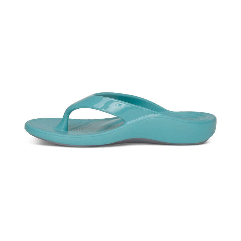 Maui Orthotic Flips Women - Glossy Aqua - Sole Therapy