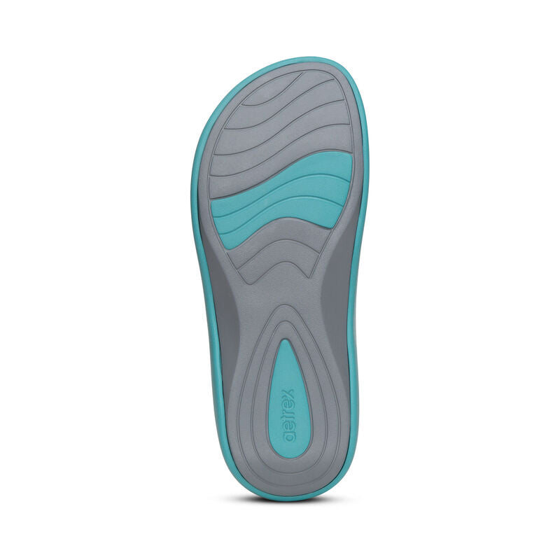 Maui Orthotic Flips Women - Glossy Aqua - Sole Therapy