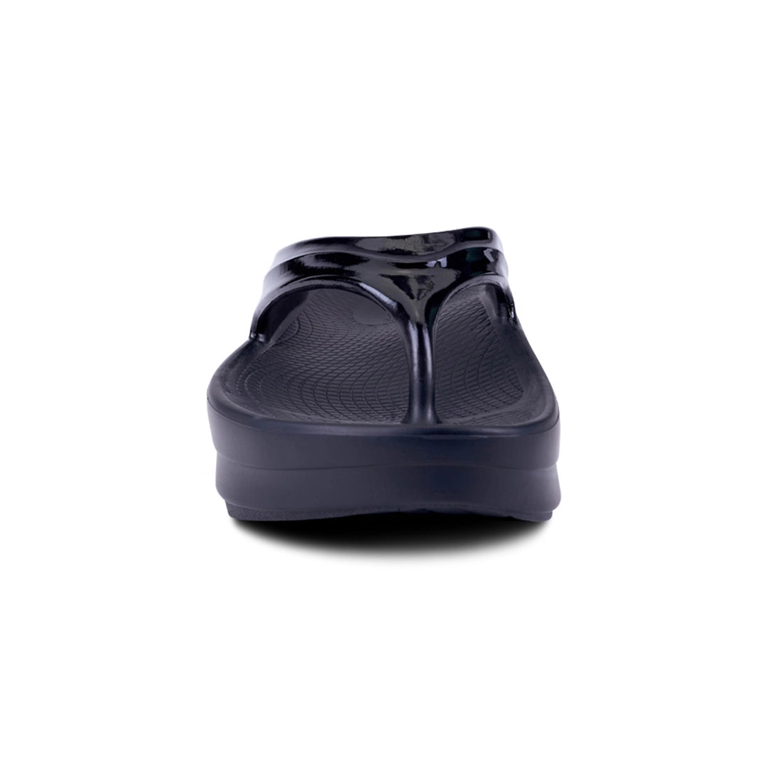 OOFOS UNISEX OOMEGA THONG  SANDALS - BLACK - Sole Therapy