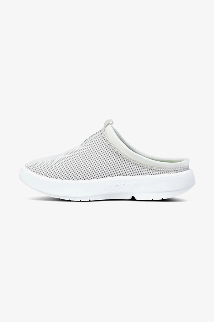 OOFOS WOMEN OOCOOZIE SPORT MULE - WHITE GREY - Sole Therapy