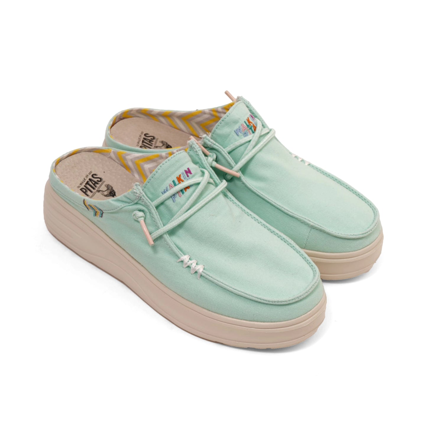 PITAS WOMEN CAPARICA ULTRALIGHT PLATFROM MULES -AQUA - Sole Therapy