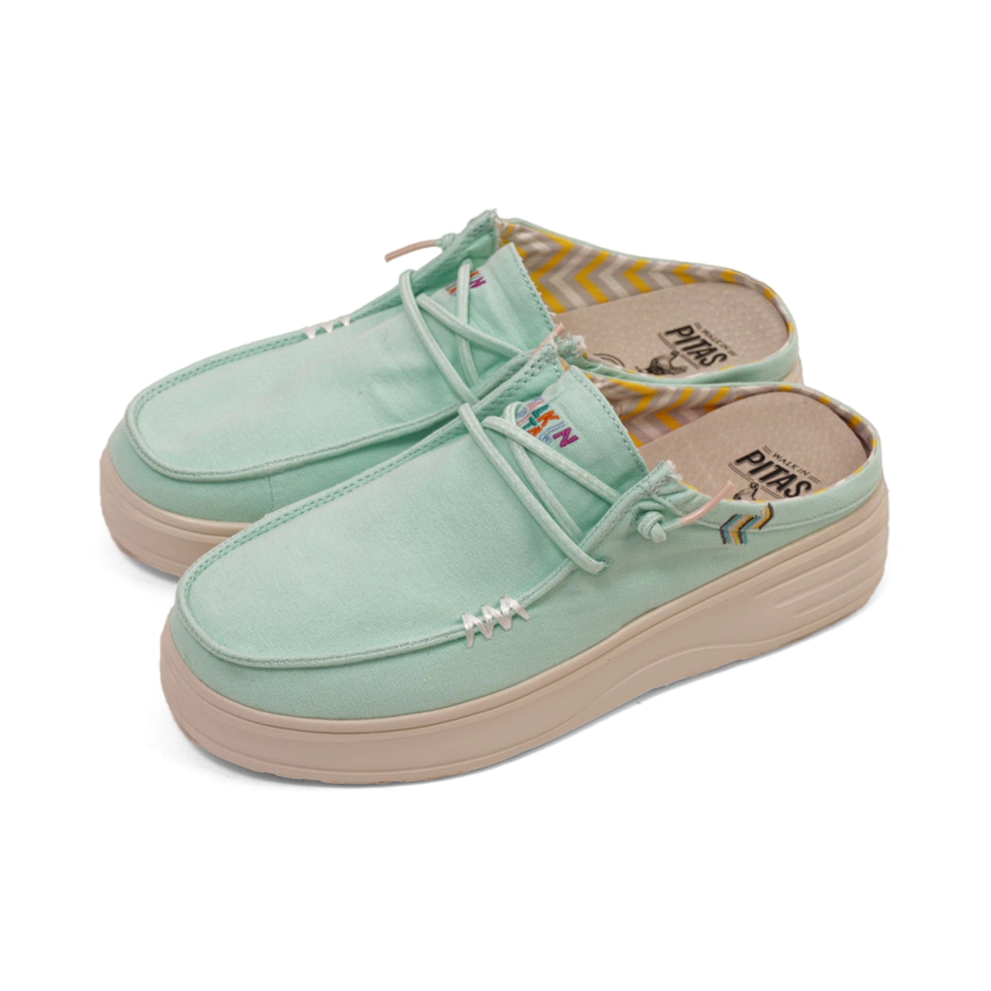 PITAS WOMEN CAPARICA ULTRALIGHT PLATFROM MULES -AQUA - Sole Therapy