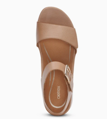 Ariel Adjustable Quarter Strap Wedge Sand