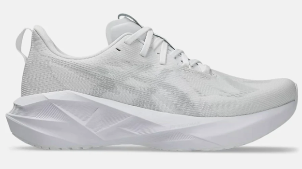 ASICS WOMEN SHOES NOVABLAST 5 WHITE/PIEDMONT GREY