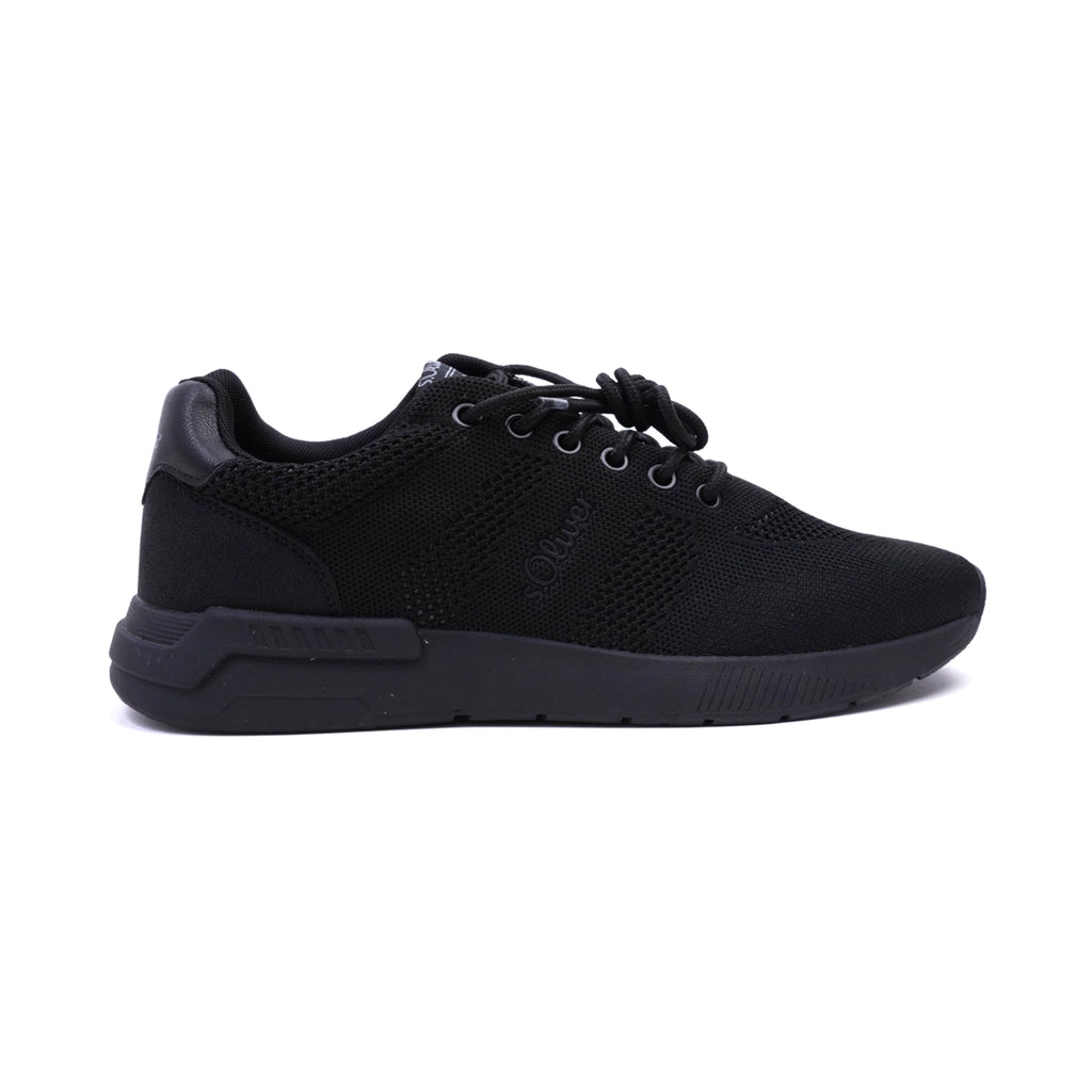 S.Oliver Breathable Men's Knit Sneakers Black - Sole Therapy