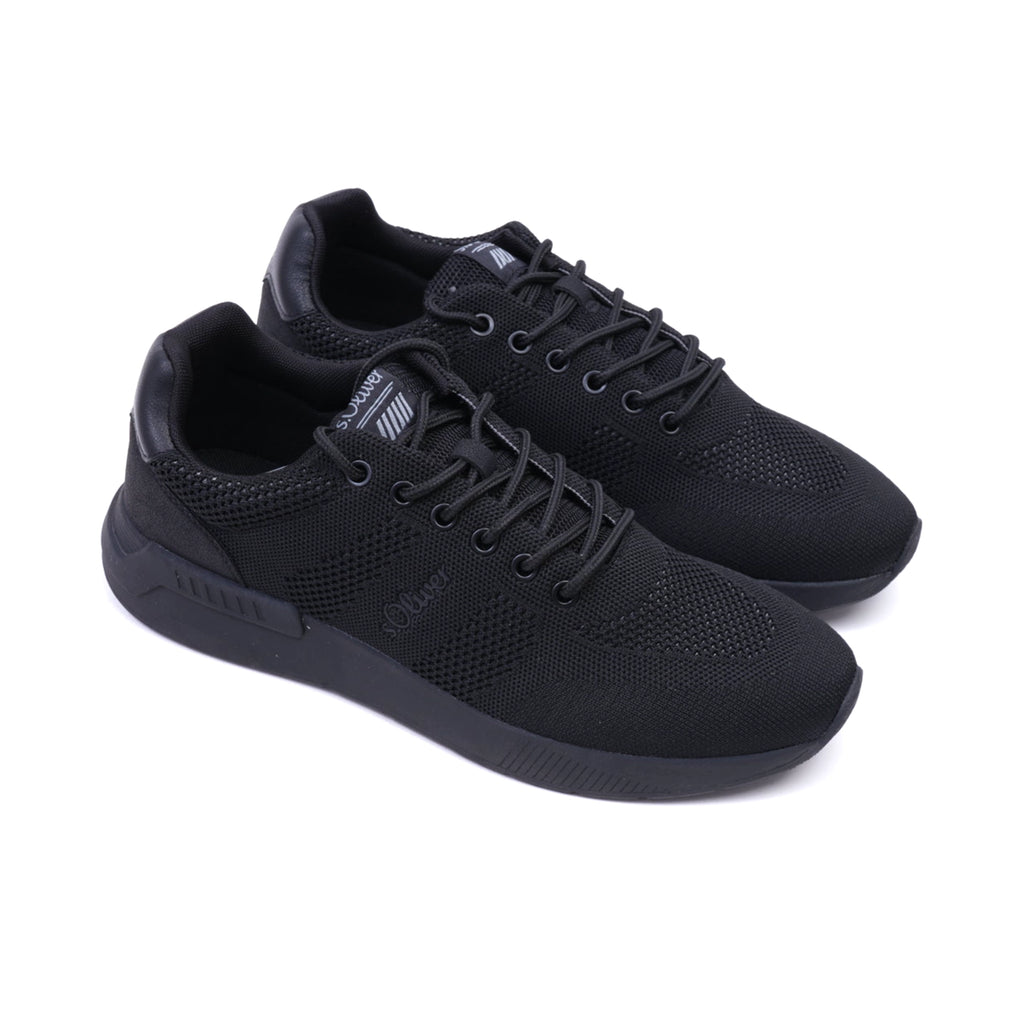 S.Oliver Breathable Men's Knit Sneakers Black - Sole Therapy
