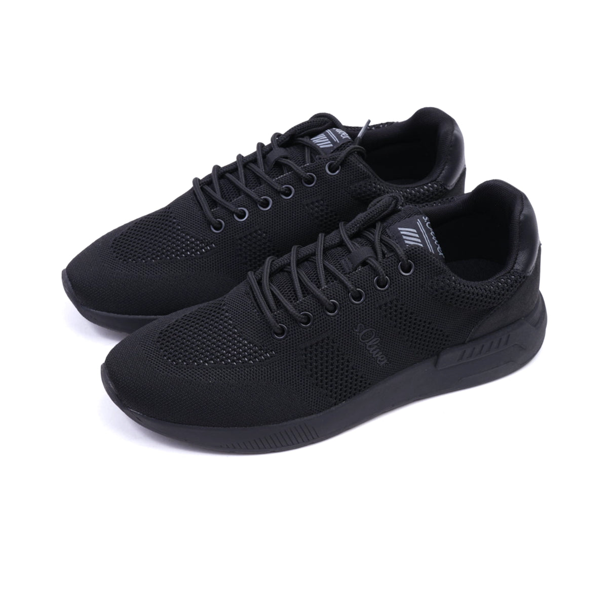 S.Oliver Breathable Men's Knit Sneakers Black - Sole Therapy