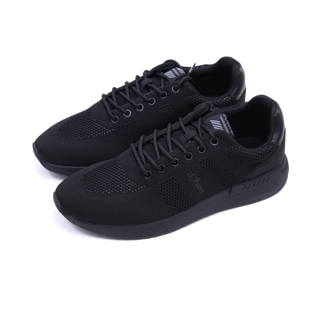 S.Oliver Breathable Men's Knit Sneakers Black - Sole Therapy