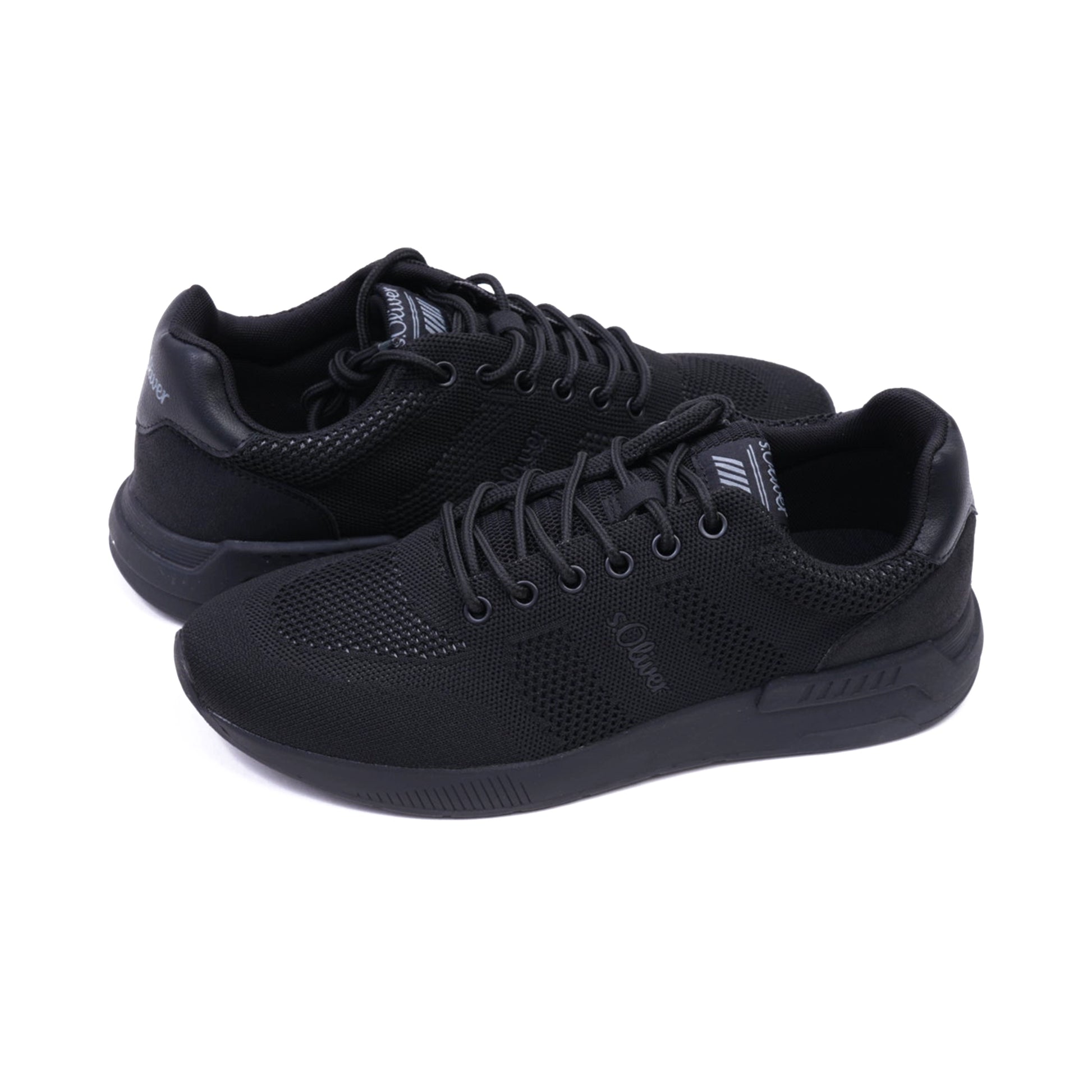 S.Oliver Breathable Men's Knit Sneakers Black - Sole Therapy