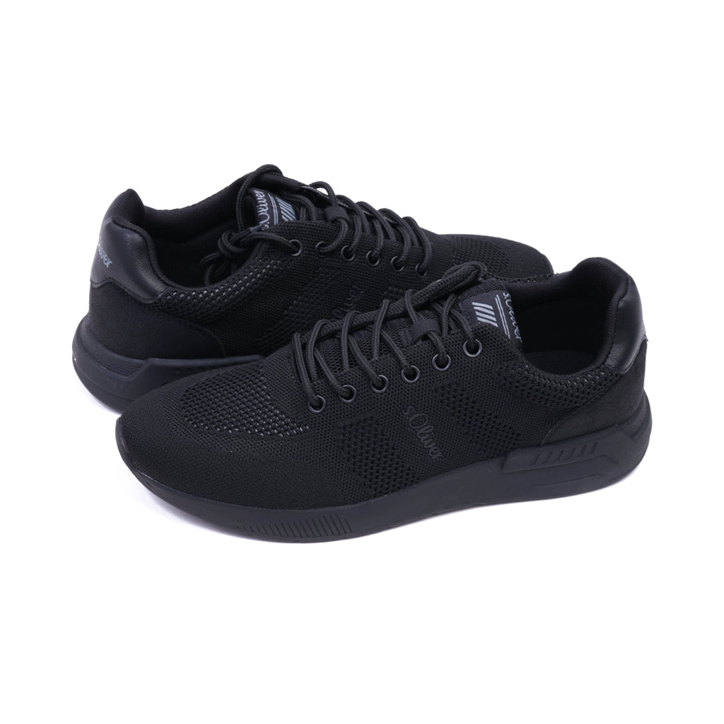 S.Oliver Breathable Men's Knit Sneakers Black - Sole Therapy