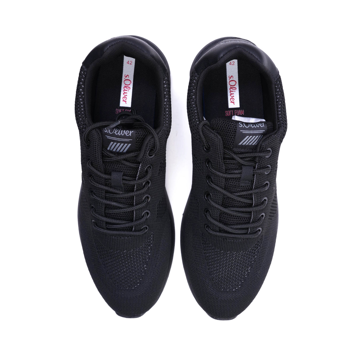 S.Oliver Breathable Men's Knit Sneakers Black - Sole Therapy