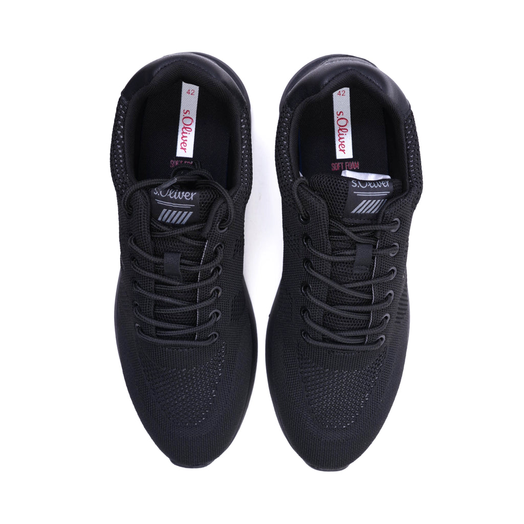 S.Oliver Breathable Men's Knit Sneakers Black - Sole Therapy