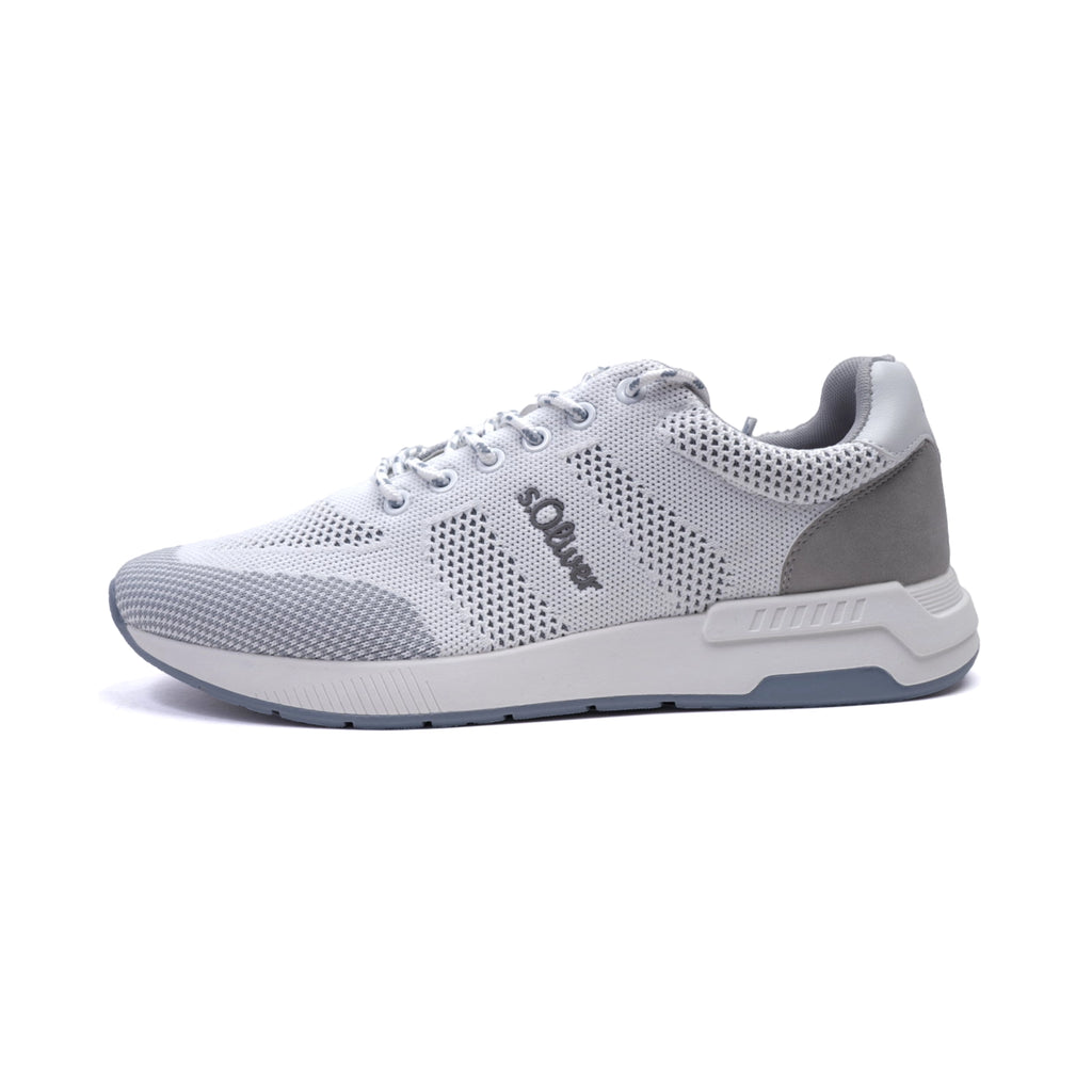 S.Oliver Breathable Men's Knit Sneakers White Grey - Sole Therapy