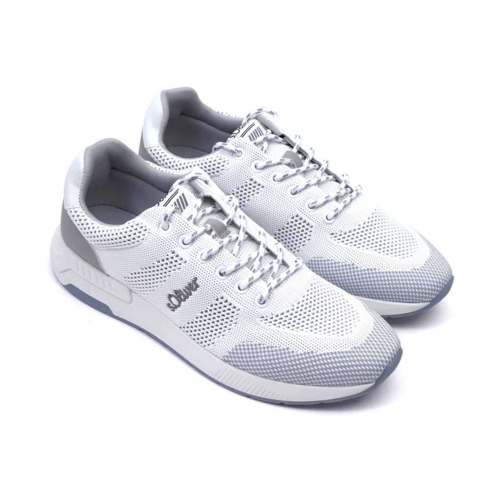 S.Oliver Breathable Men's Knit Sneakers White Grey - Sole Therapy