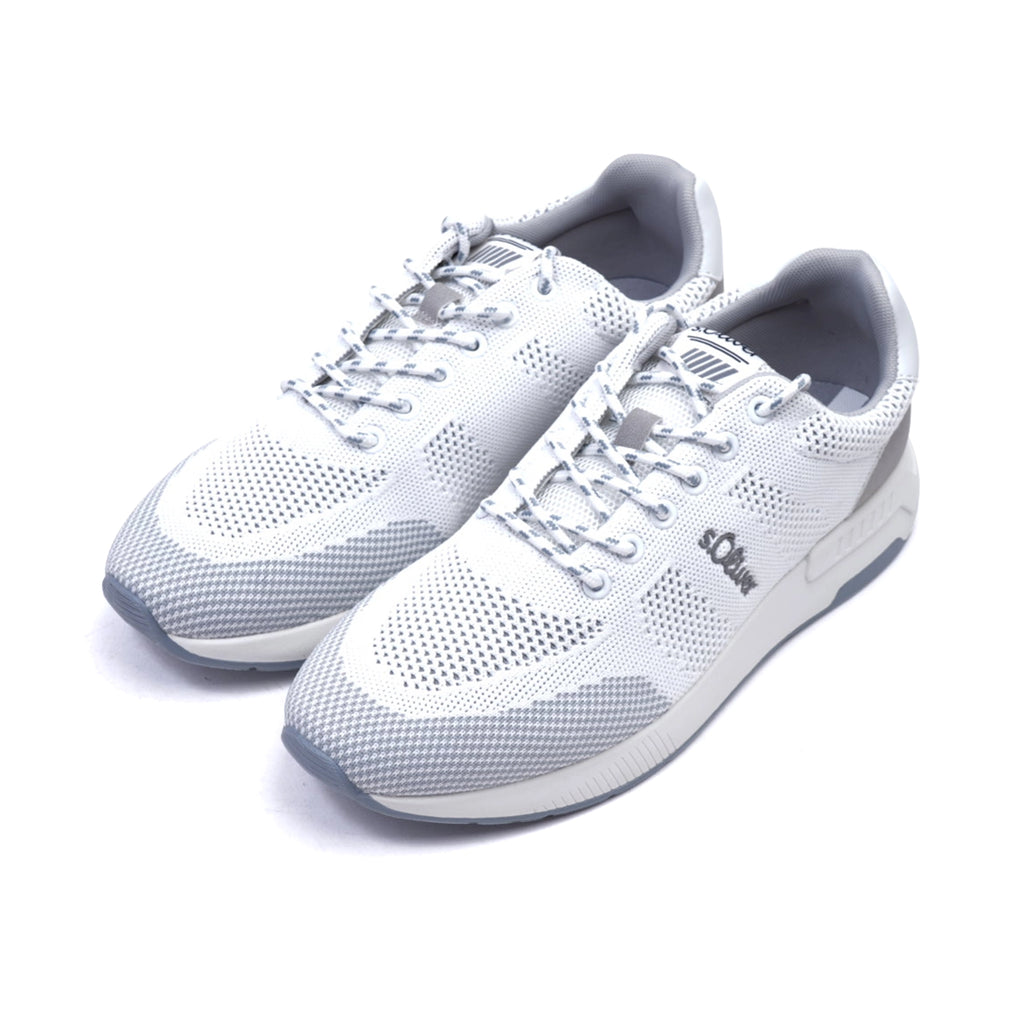 S.Oliver Breathable Men's Knit Sneakers White Grey - Sole Therapy