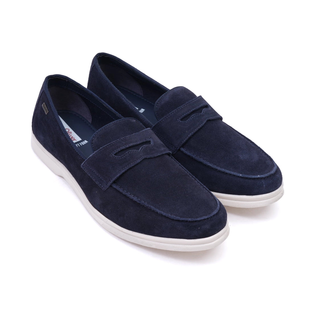 S. Oliver Men's Soft Foam Suede Casual Loafers Navy - Sole Therapy