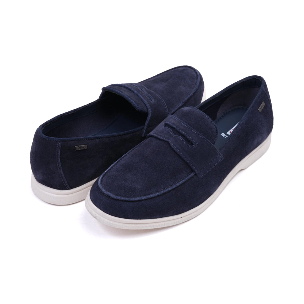 S. Oliver Men's Soft Foam Suede Casual Loafers Navy - Sole Therapy