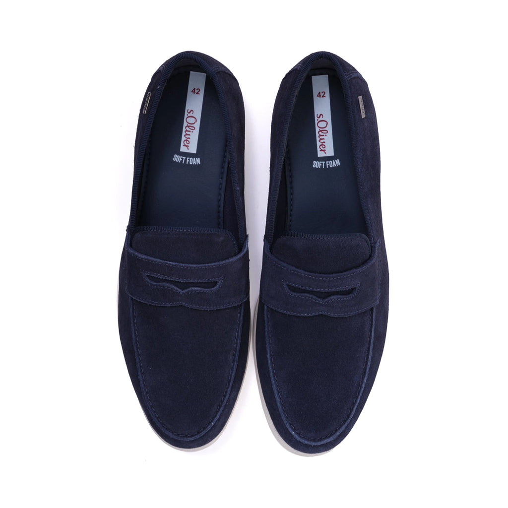 S. Oliver Men's Soft Foam Suede Casual Loafers Navy - Sole Therapy