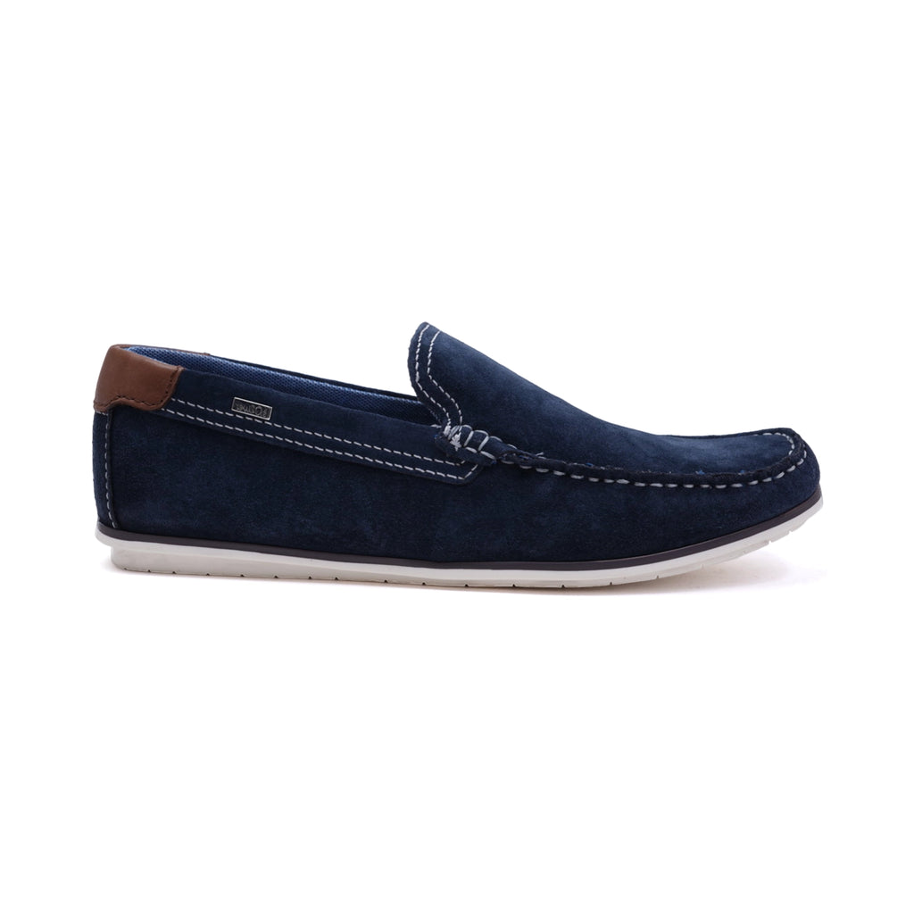 S.Oliver Men's Suede Loafers with Leather Trim Navy - Sole Therapy