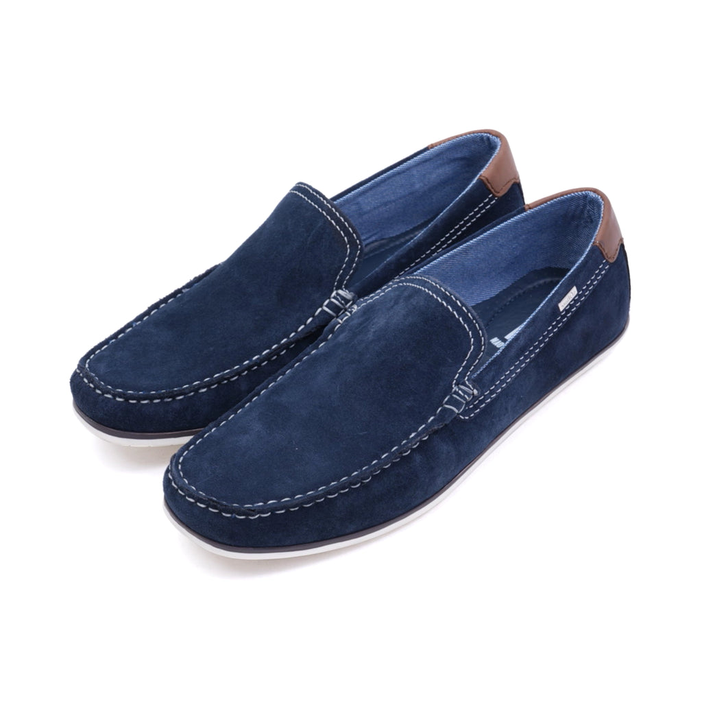S.Oliver Men's Suede Loafers with Leather Trim Navy - Sole Therapy