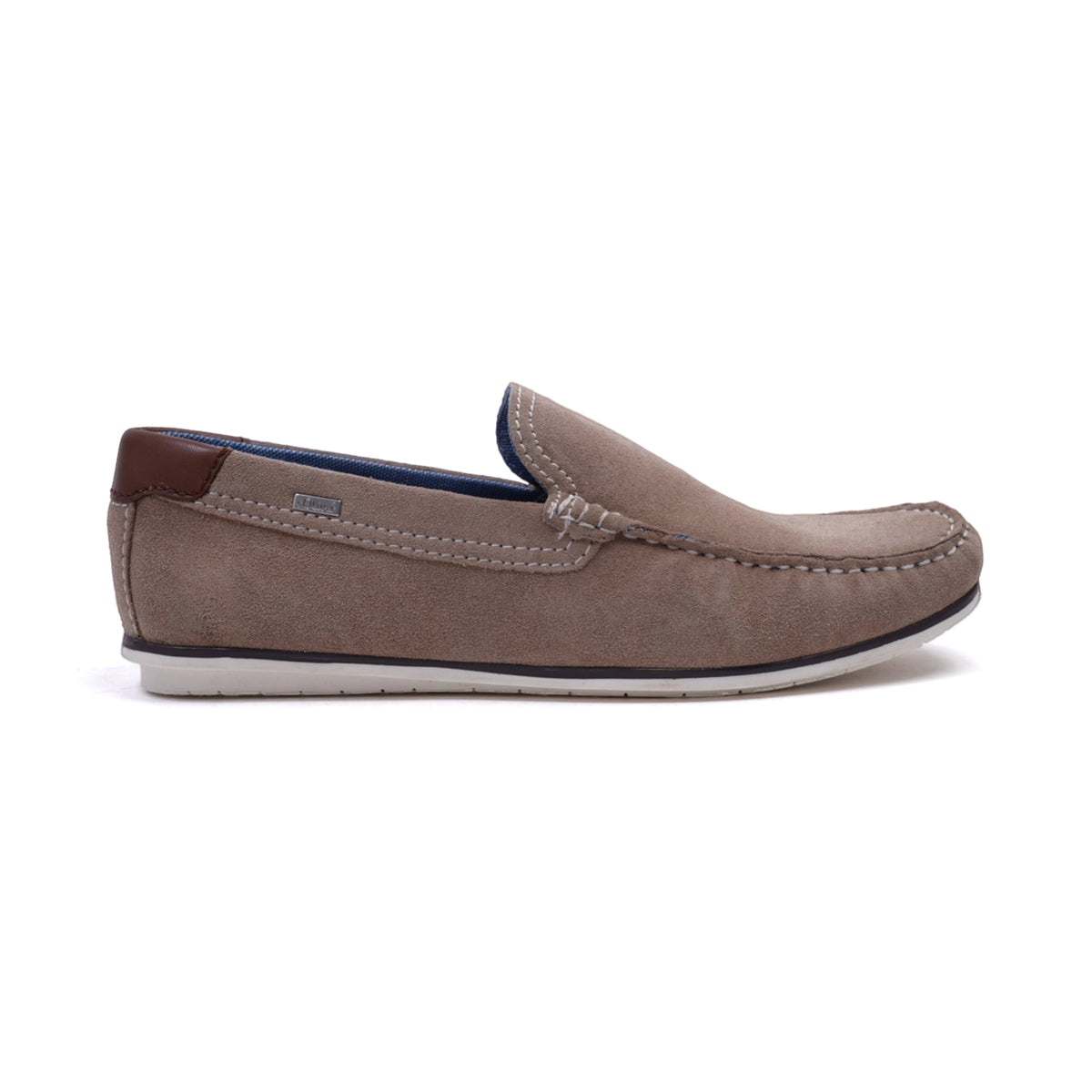 S.Oliver Men's Suede Loafers with Leather Trim Sand - Sole Therapy