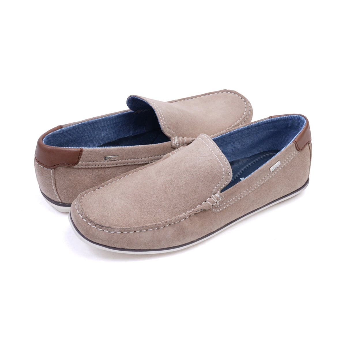 S.Oliver Men's Suede Loafers with Leather Trim Sand - Sole Therapy